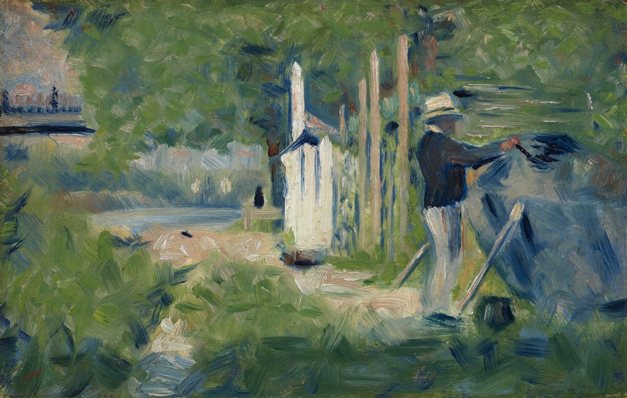 Man Painting his Boat by Georges Seurat