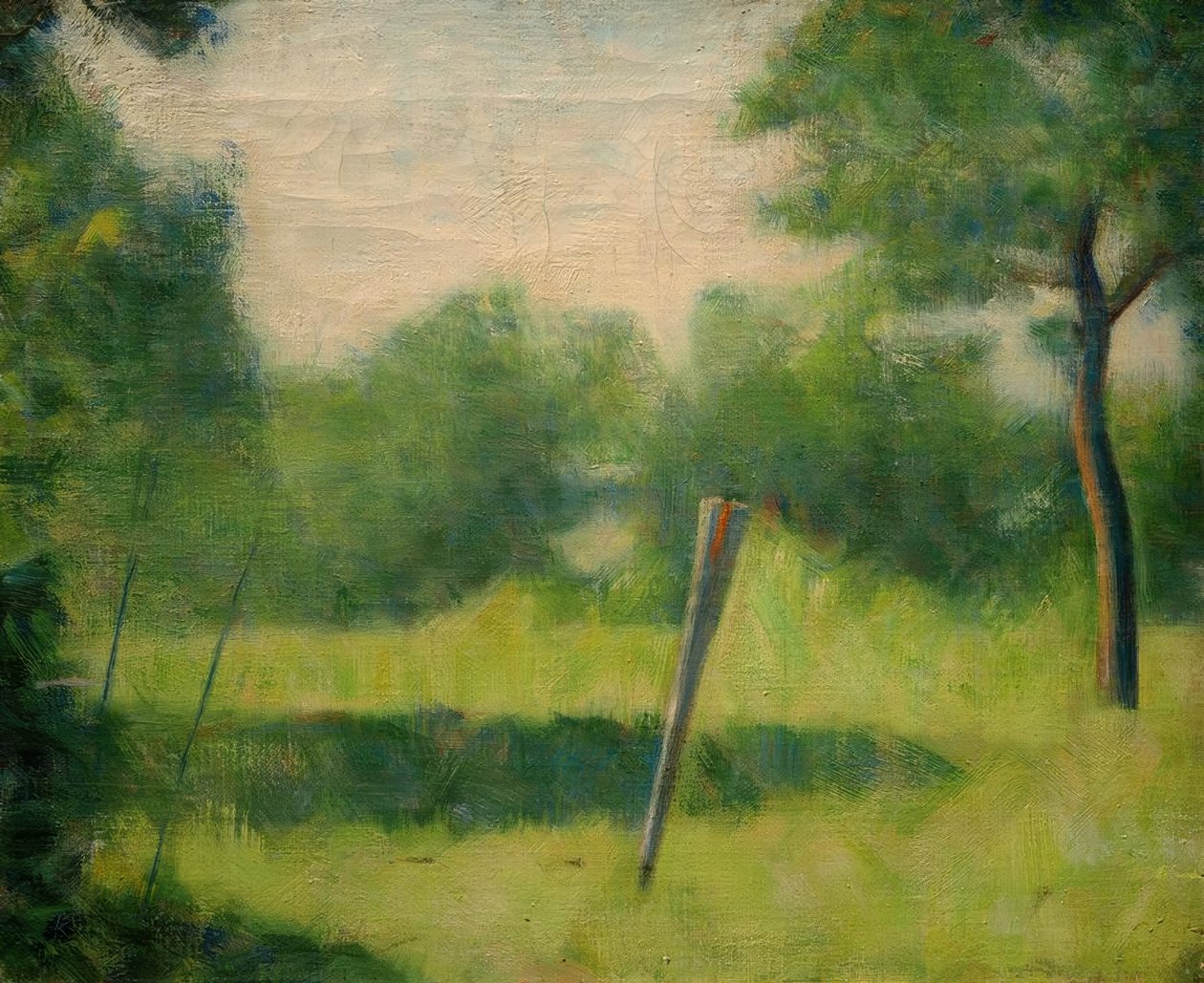 Landscape with a Stake by Georges Seurat