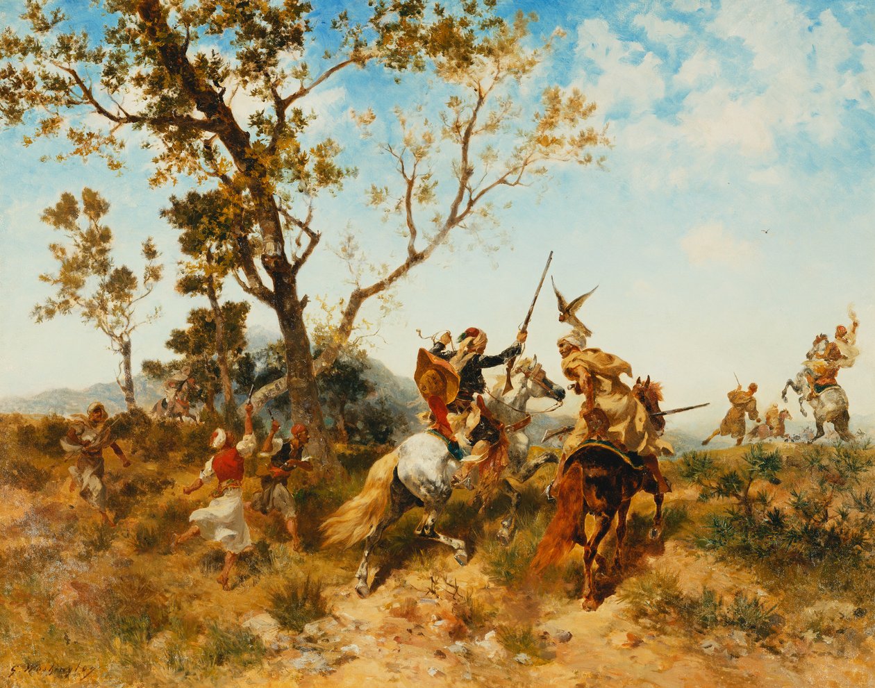 An Arab Hawking Party by Georges Washington