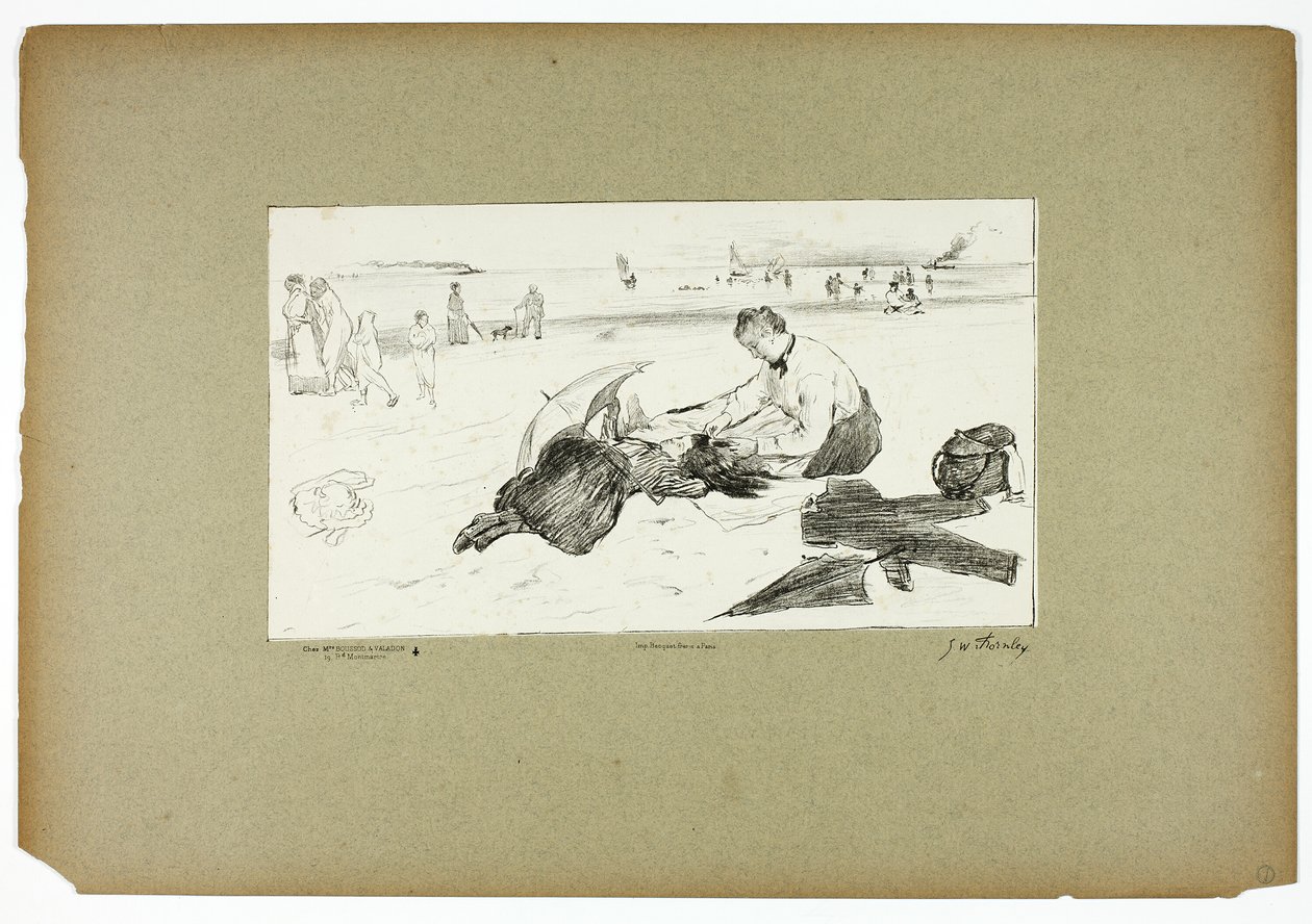 On the Beach by Georges William Thornley