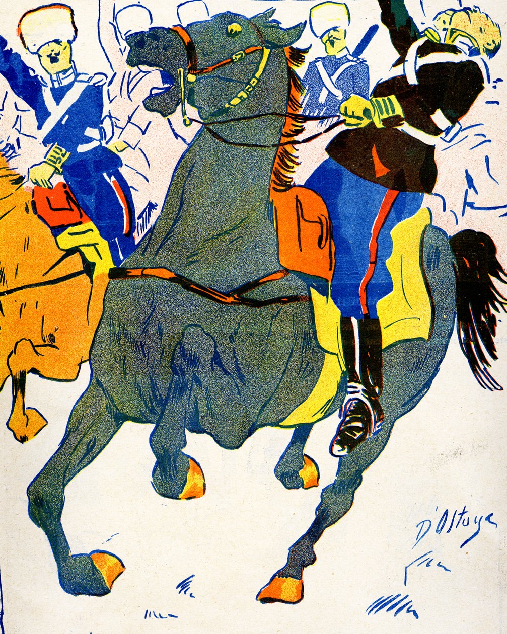 Bulgaria Mobilising Its Troops for War, 1908 by Georges d 1878 1937 Ostoya