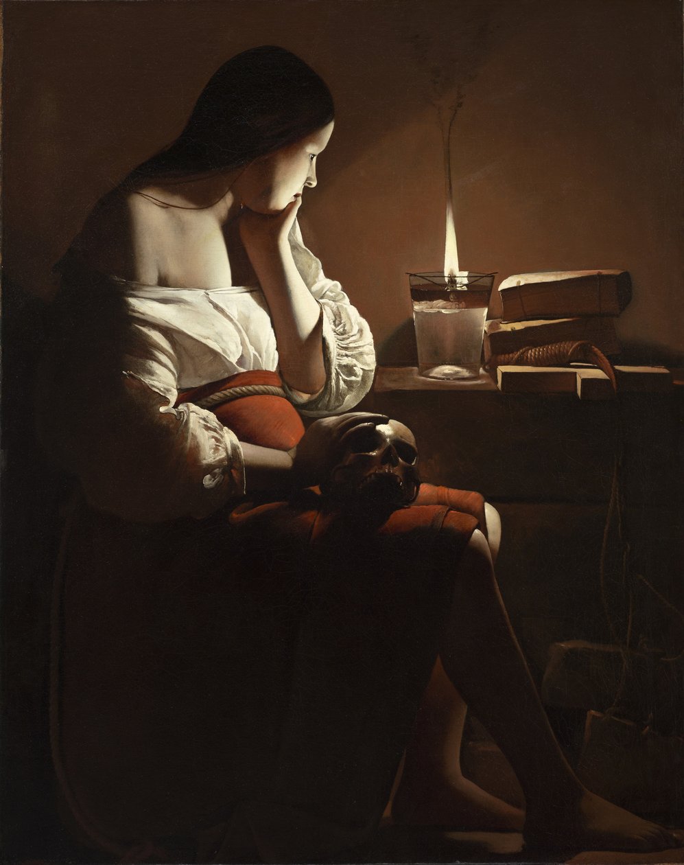 The Magdalen with the Smoking Flame, circa 1635-37 by Georges de La Tour