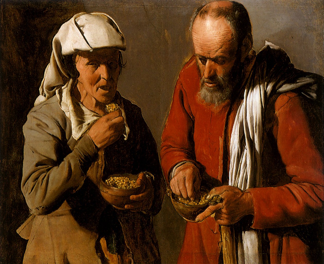 Peasant Couple Eating, 1621 by Georges de La Tour