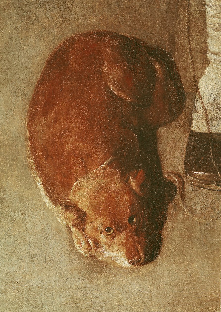 The Hurdy Gurdy Player with his Dog (detail) by Georges de La Tour