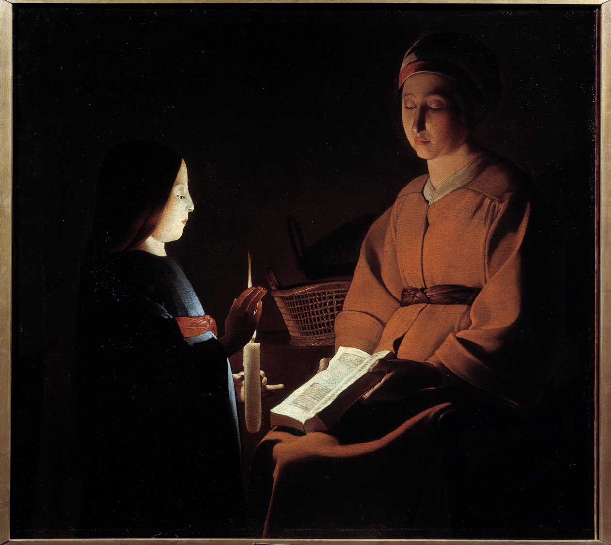 Education of the Virgin by Georges de la (after) Tour