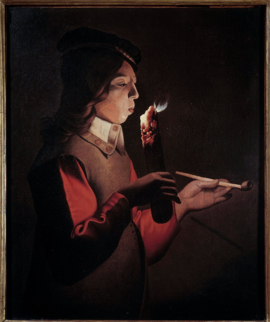 The young smoker by Georges de La Tour