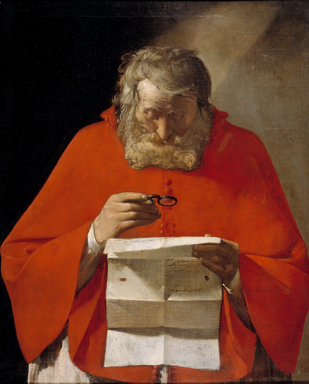 Saint Jerome Reading a Letter (Painting by Georges de La Tour, c. 1628-1629) by Georges de La Tour