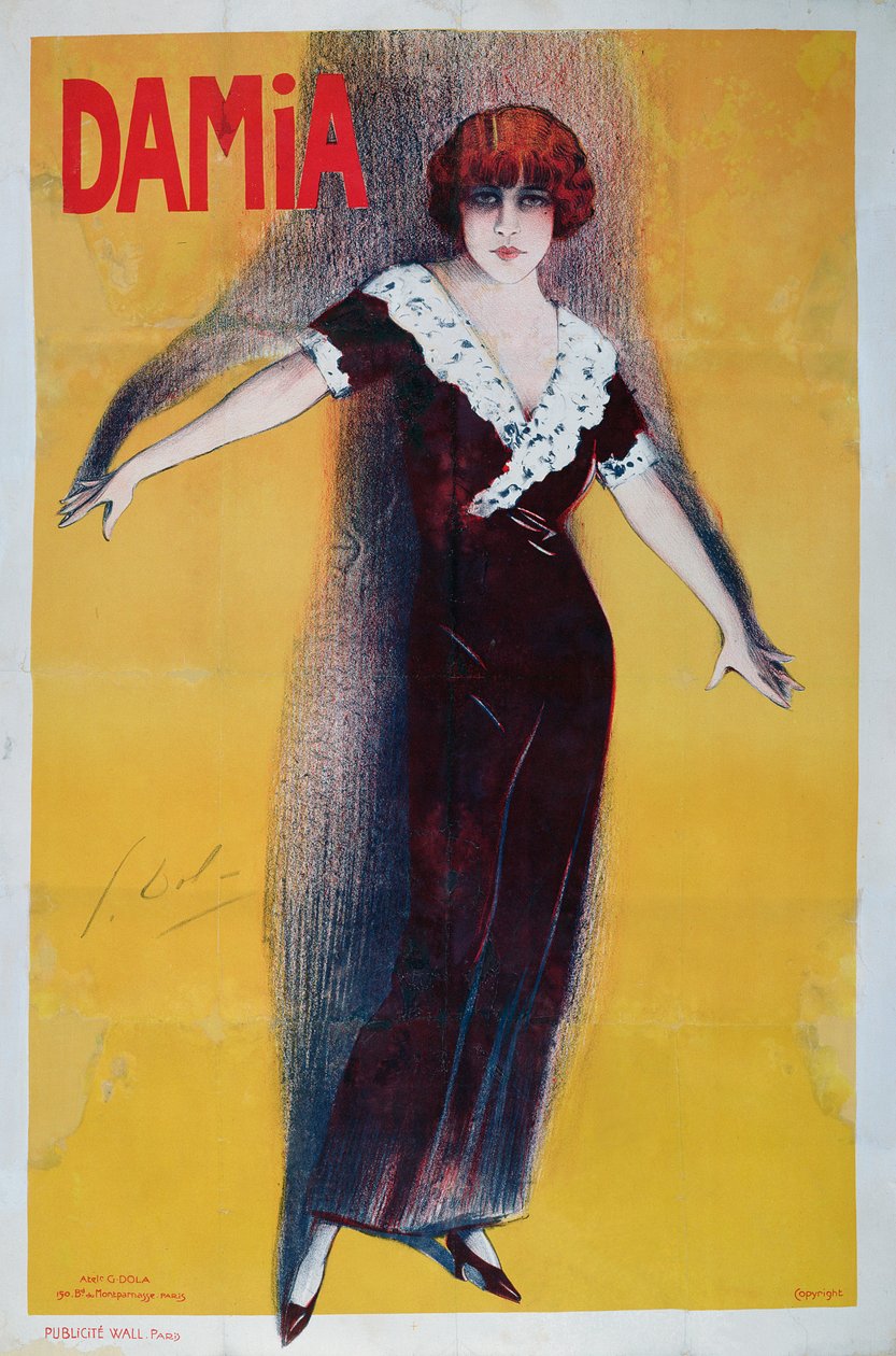 Poster advertising Damia by Georges pseudonym of Edmond Vernier Dola