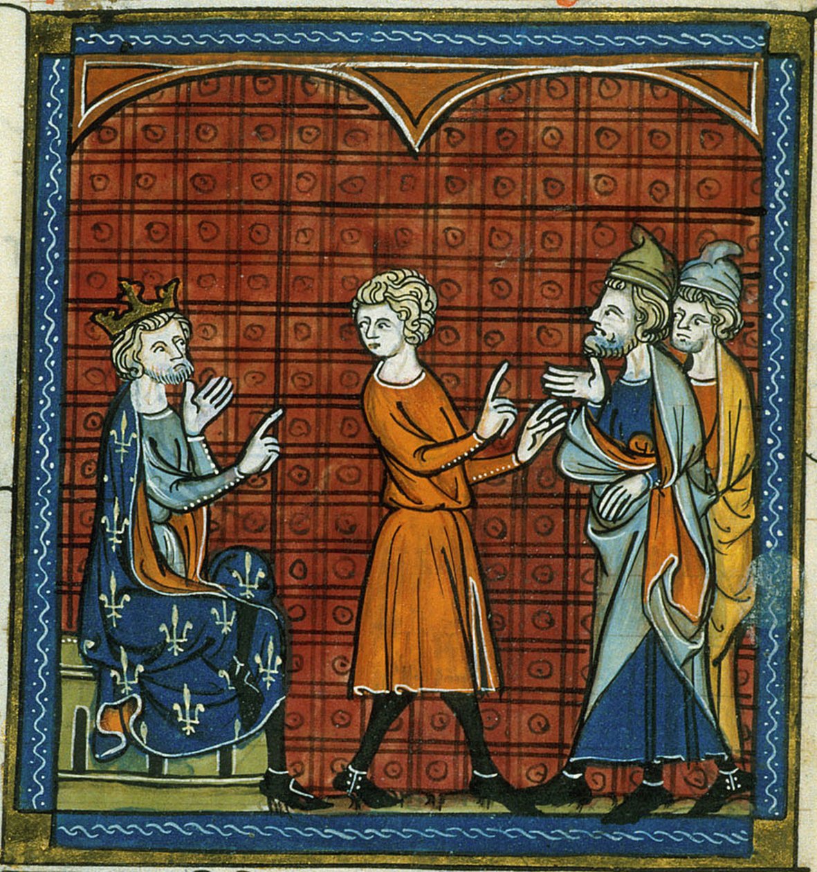 Banishment of Jews, from Chronicles of France or St Denis, 14th Century by Georgia Levan Ramishvili from Tbilisi
