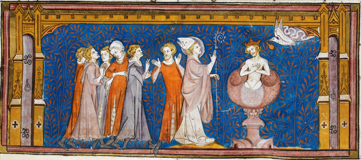 Baptism of Clovis, from Chronicles of France or St Denis, 14th Century by Georgia Levan Ramishvili from Tbilisi