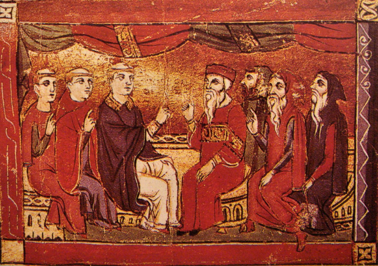 Catholics and Oriental Christians Debating, Atlas of the Crusades, Acre 1290 by Georgia Levan Ramishvili from Tbilisi