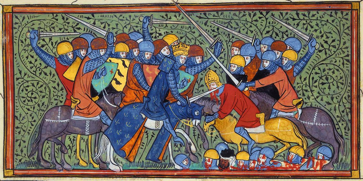 Charles Martel at Battle of Tours, Great Chronicles of France by Georgia Levan Ramishvili from Tbilisi