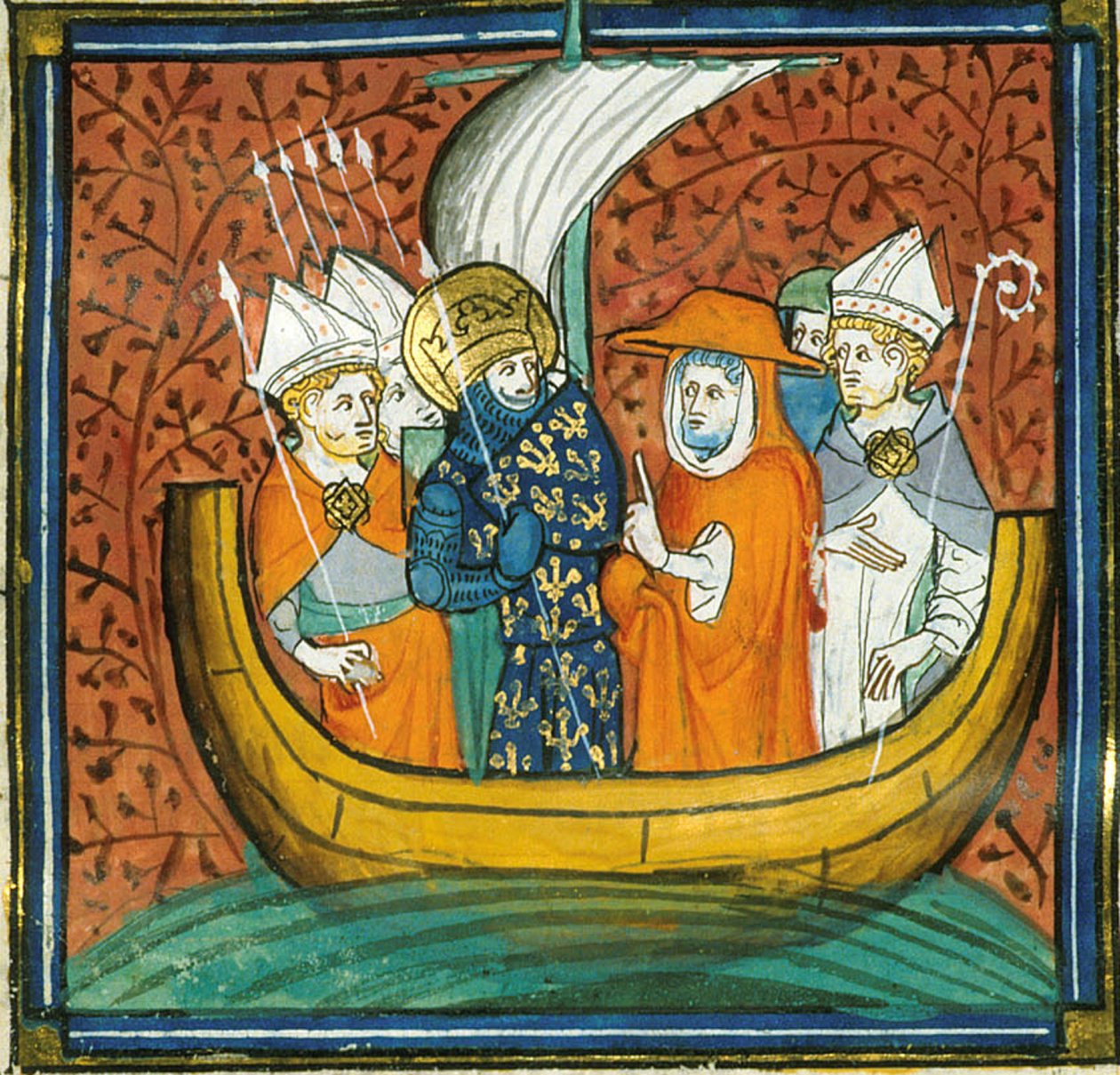 Council on Board Ship, from Chroniques de France ou de St Denis, 14th Century by Georgia Levan Ramishvili from Tbilisi
