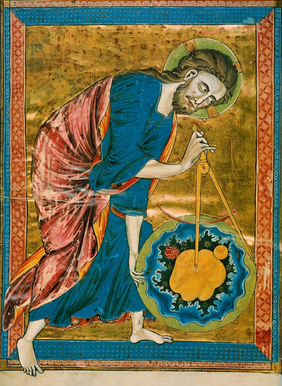 God the Geometer, Codex Vindobonensis 2554, circa 1220-1230 by Georgia Levan Ramishvili from Tbilisi