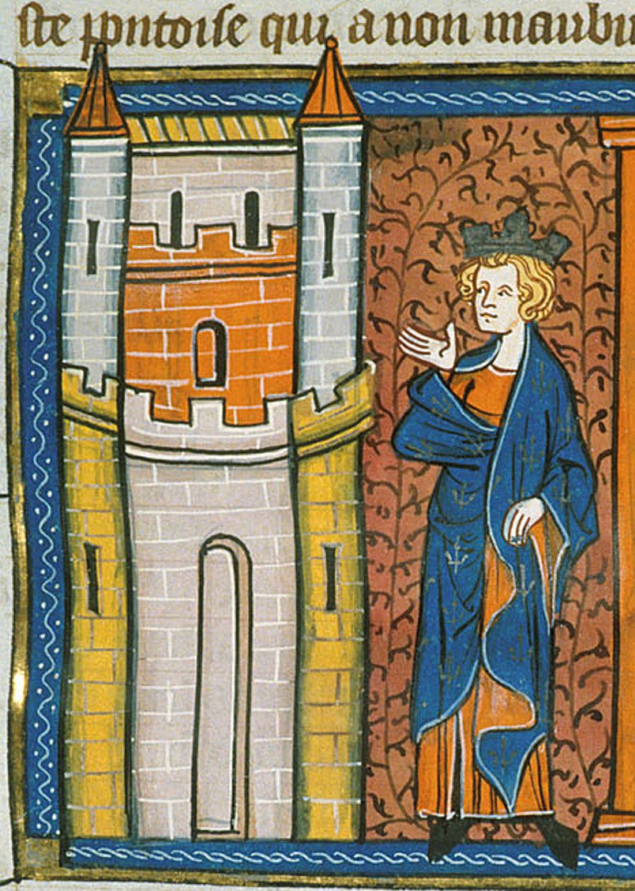 Louis IX in Front of Fortress, from Chronicles of France or St Denis, 14th Century by Georgia Levan Ramishvili from Tbilisi