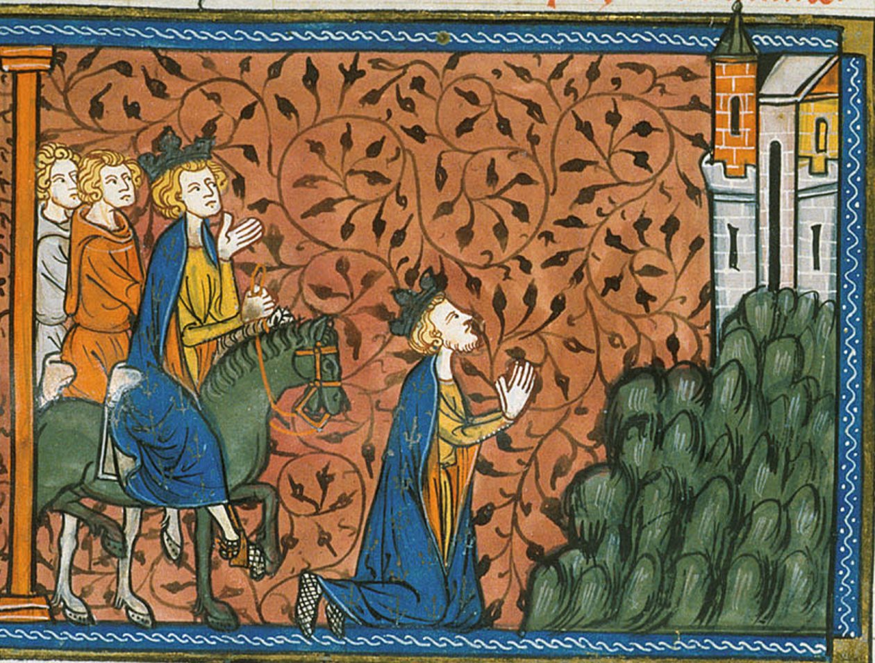 Louis IX on Pilgrimage to Nazareth, from Chronicles of France or St Denis, 14th Century by Georgia Levan Ramishvili from Tbilisi