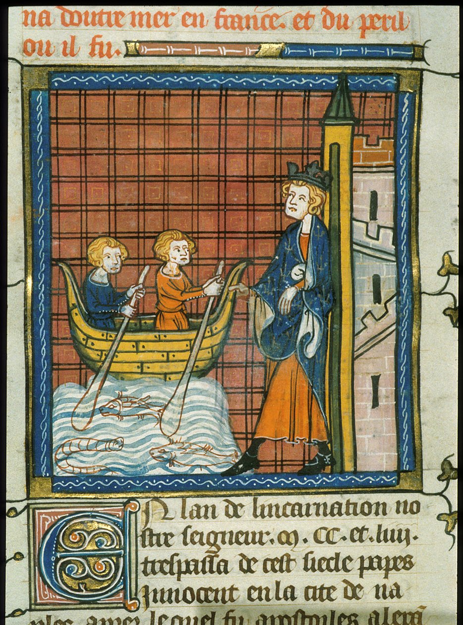 Louis IX Sailing for France, from Chronicles of France or St Denis, 14th Century by Georgia Levan Ramishvili from Tbilisi