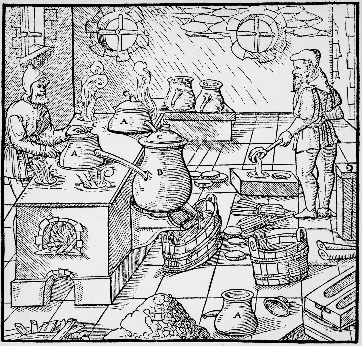 Engraving from De re metallica, by Georgius Agricola by Georgius Agricola