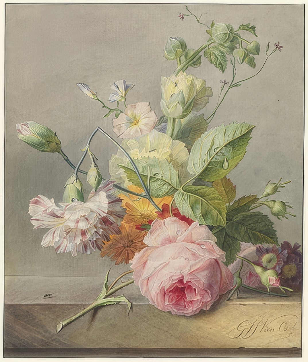 Flower Still Life by Georgius Jacobus Johannes van Os
