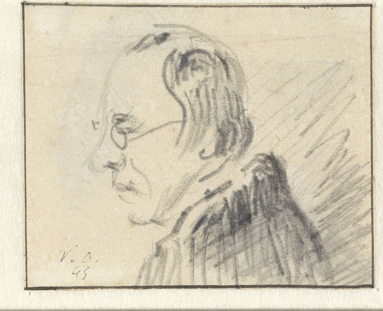 Profile of Man with Glasses, Facing Left by Georgius Jacobus Johannes van Os