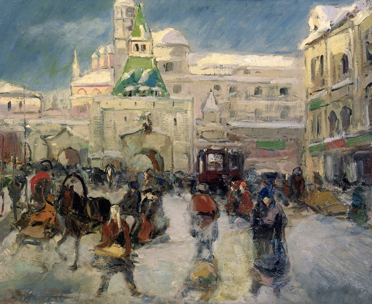 The Iljinskaja Place, Moscow, c.1910 by Georgiy Alexandrovich Lapshin