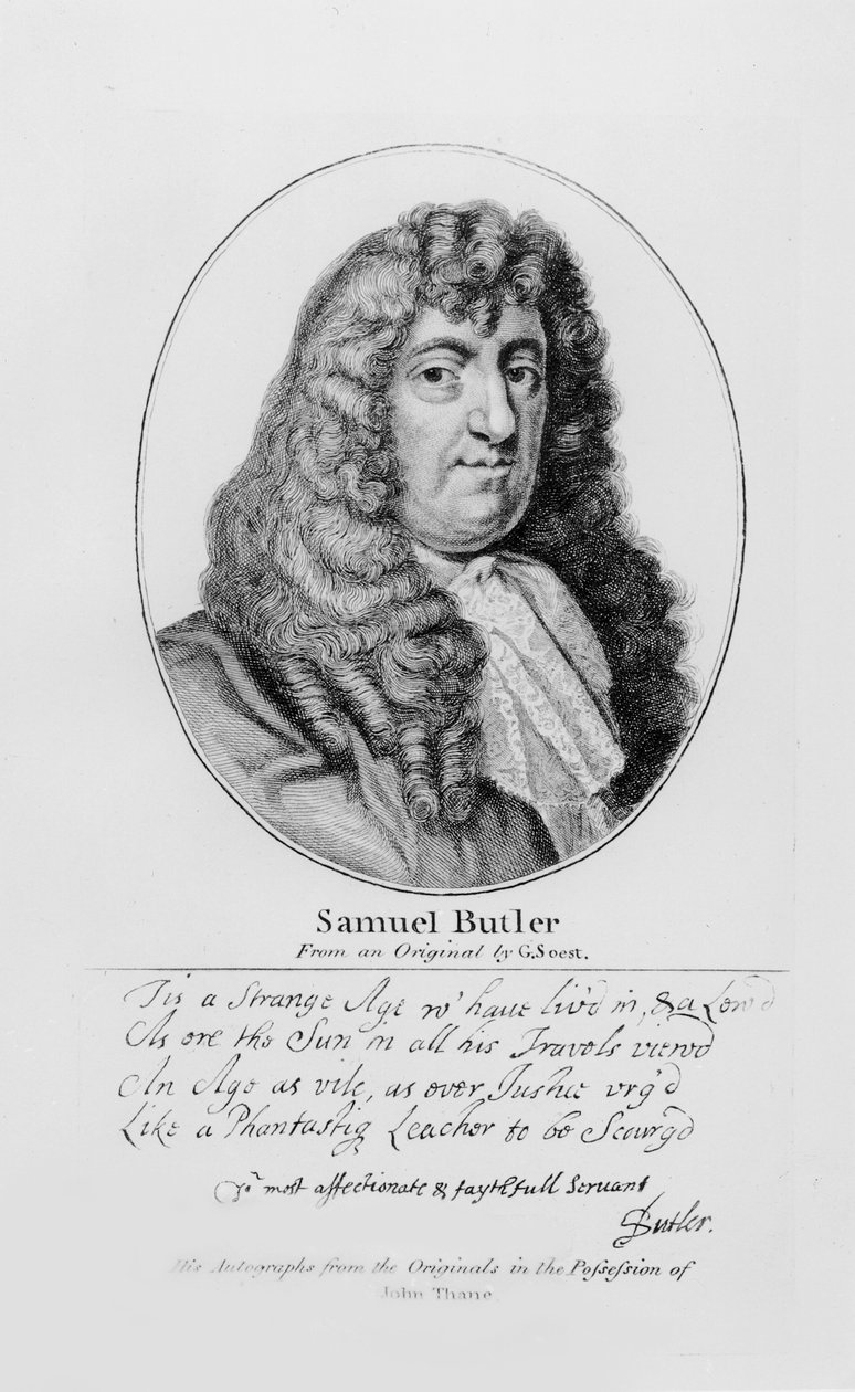 Portrait of Samuel Butler with a Sample of His Handwriting by Gerard Soest