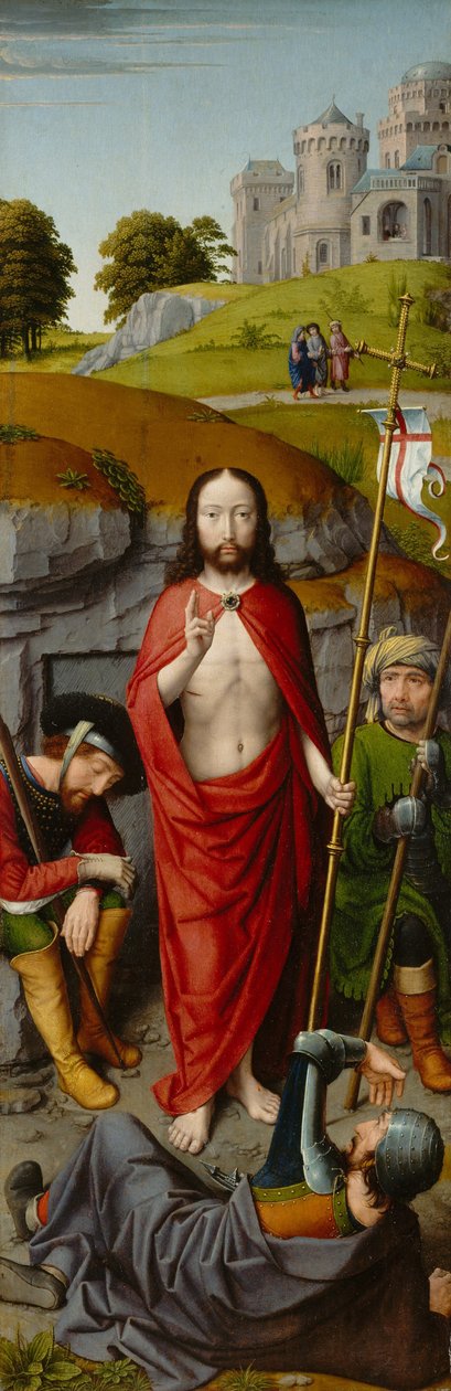 The Resurrection, with the Pilgrims of Emmaus, c.1510 by Gerard David