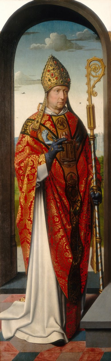 The Saint Anne Altarpiece: Saint Nicholas (left panel) by Gerard David and Workshop