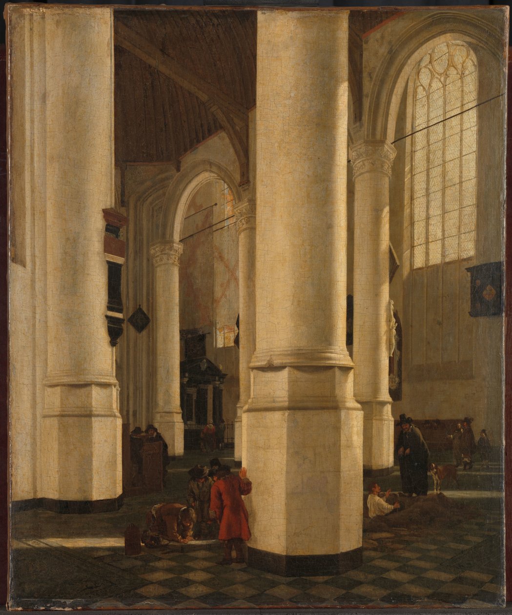 Interior of the Oude Kerk in Delft, with the Tomb of Vice-Admiral Pieter Pietersz Heijn by Gerard Houckgeest (attributed to)