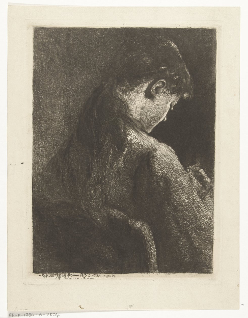 Seated Girl Seen from Behind by Gerard Jan Bos