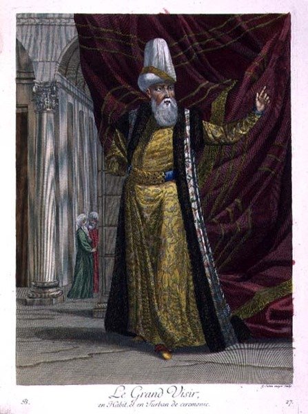 The Grand Vizir, in ceremonial robes and turban by Gerard Jean Baptiste Scotin