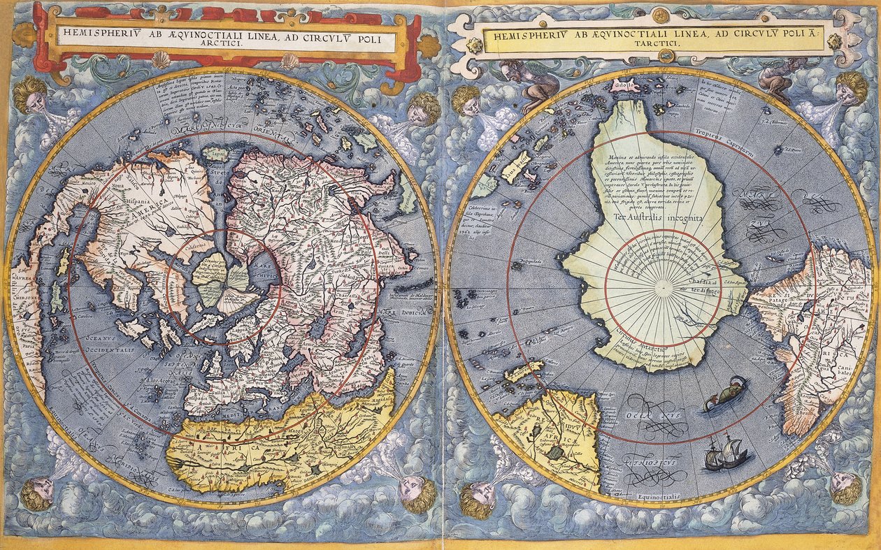 North and South Poles, 1593 by Gerard de Jode