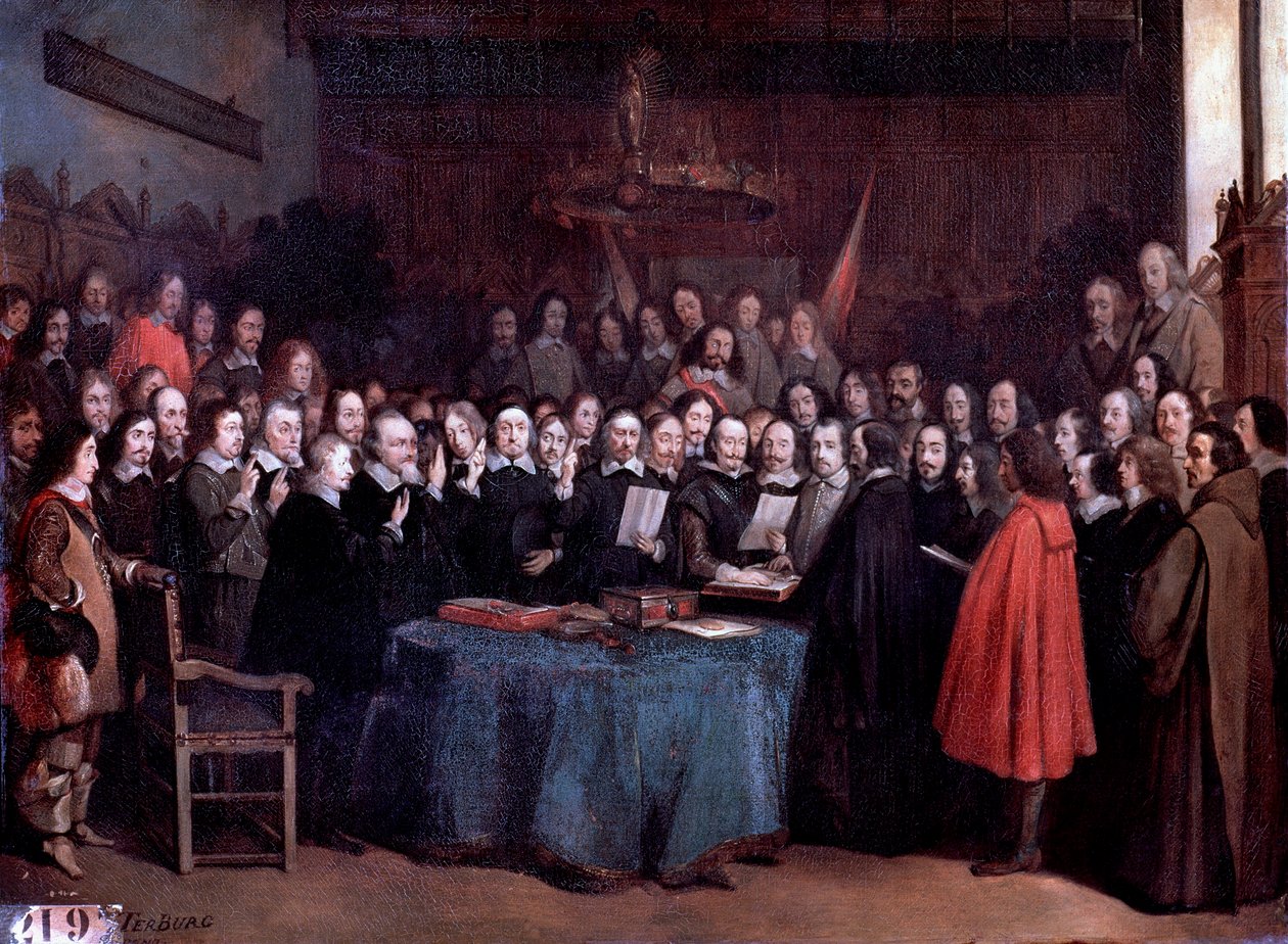 Treaty of Muenster by Gerard ter (after) Borch or Terborch