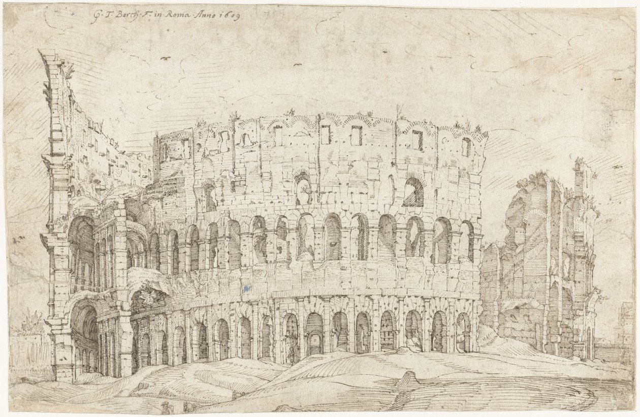Exterior of the Ruins of the Colosseum, Rome by Gerard ter Borch