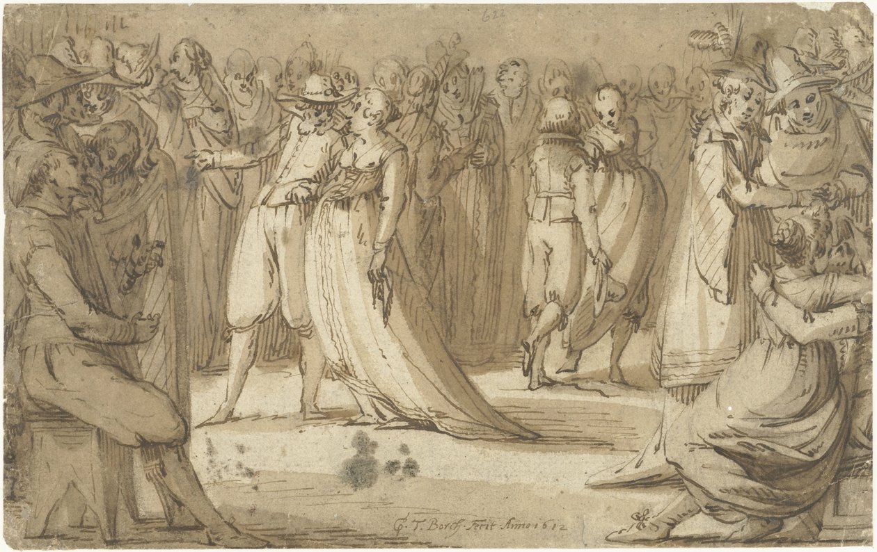 Festive scene (Bal italien) by Gerard ter Borch