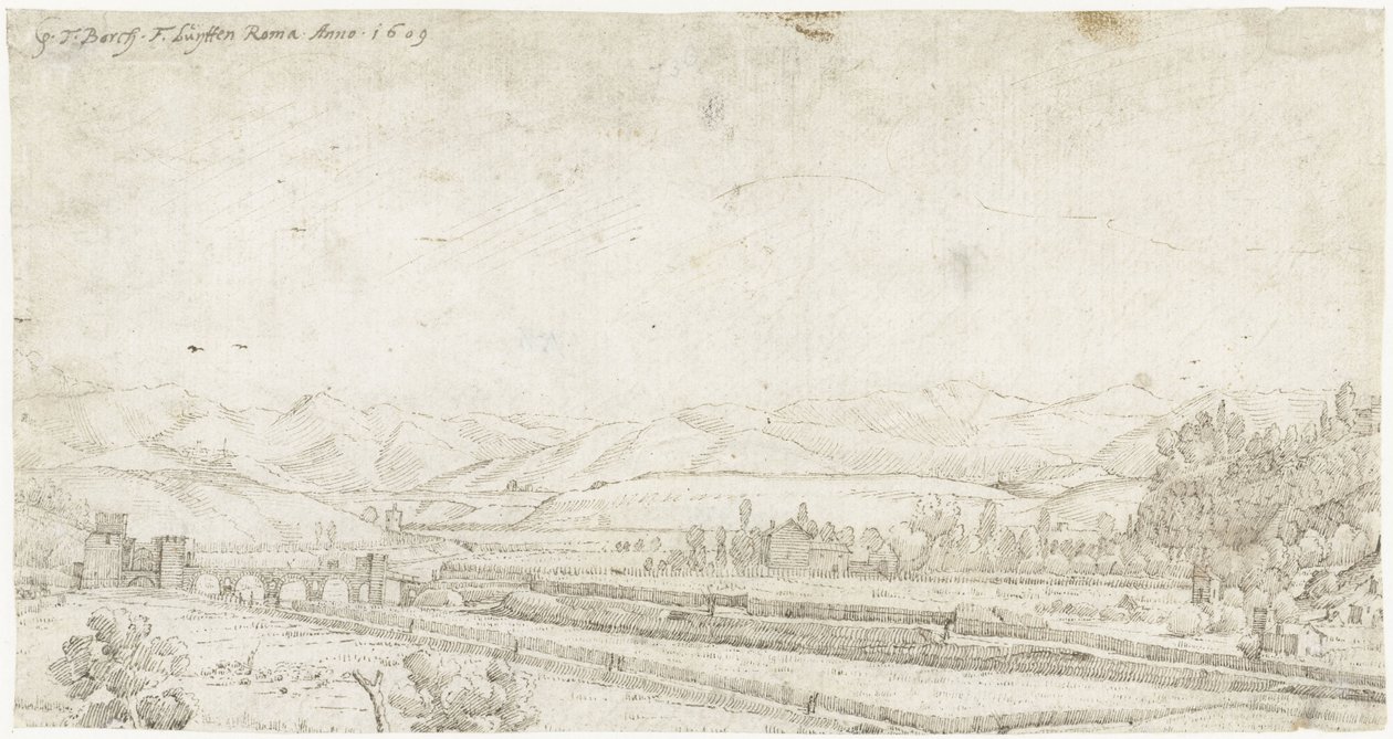 Landscape with the Ponte Milvio, Outside Rome by Gerard ter Borch