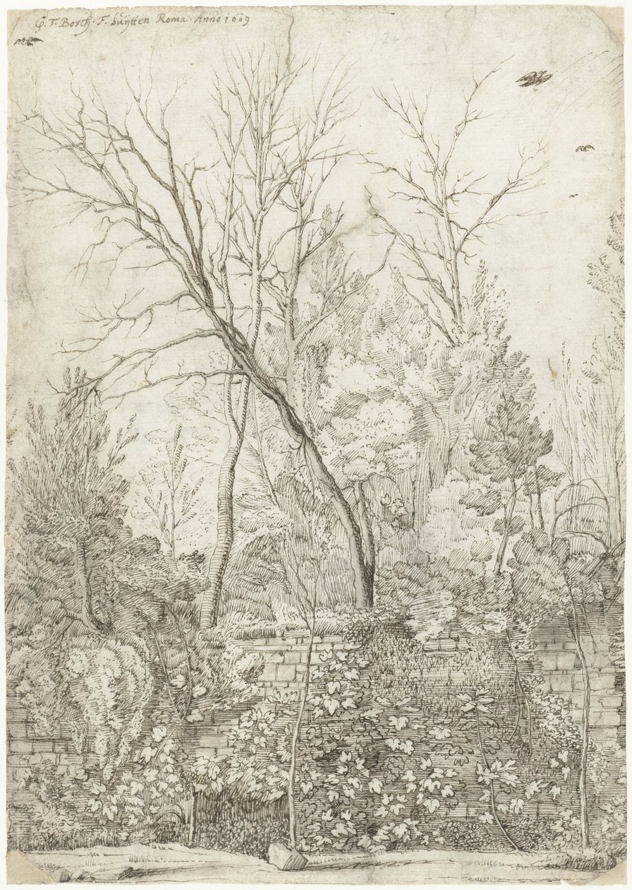 Garden of the Villa Madama, Outside Rome by Gerard ter Borch