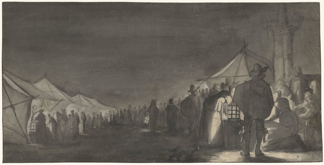 The Milk Market in Zwolle, at Evening by Gerard ter Borch (II)