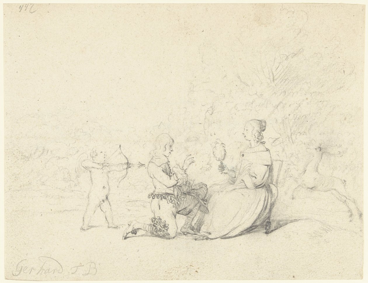 Gentleman Kneeling Before a Lady by Gerard ter Borch (II)