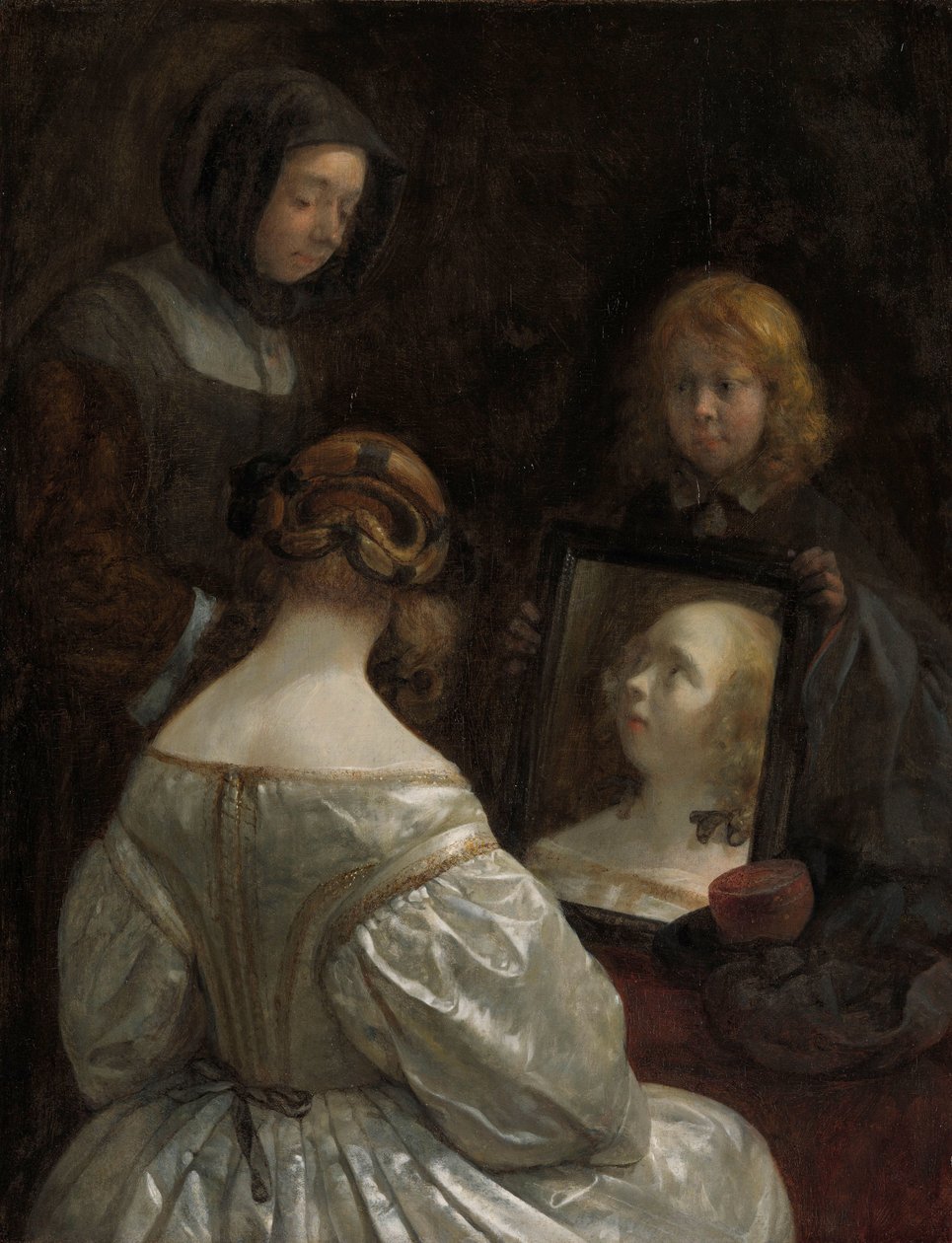 Woman at a Mirror by Gerard ter Borch (II)