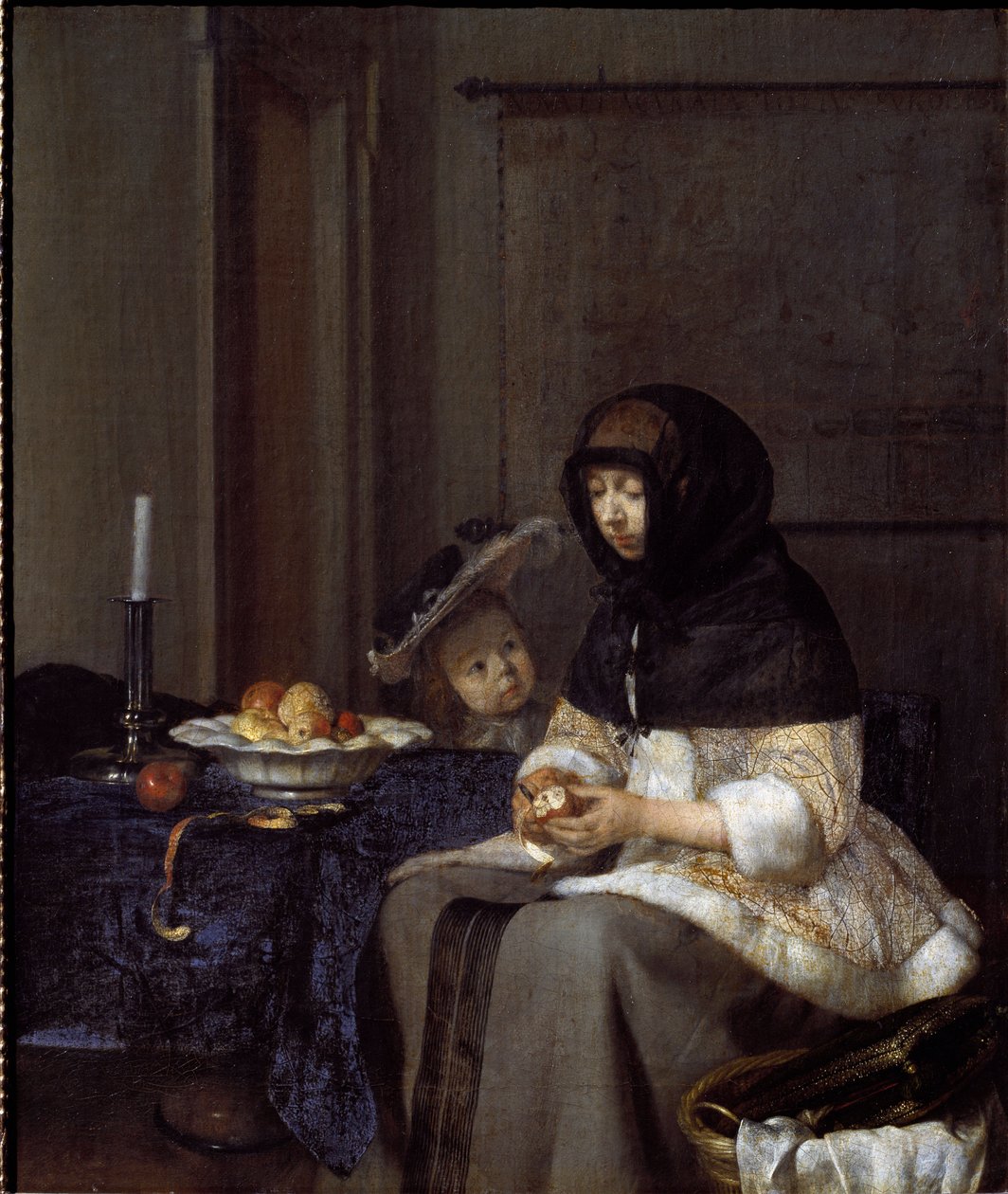A Mother Peeling an Apple by Gerard ter Borch