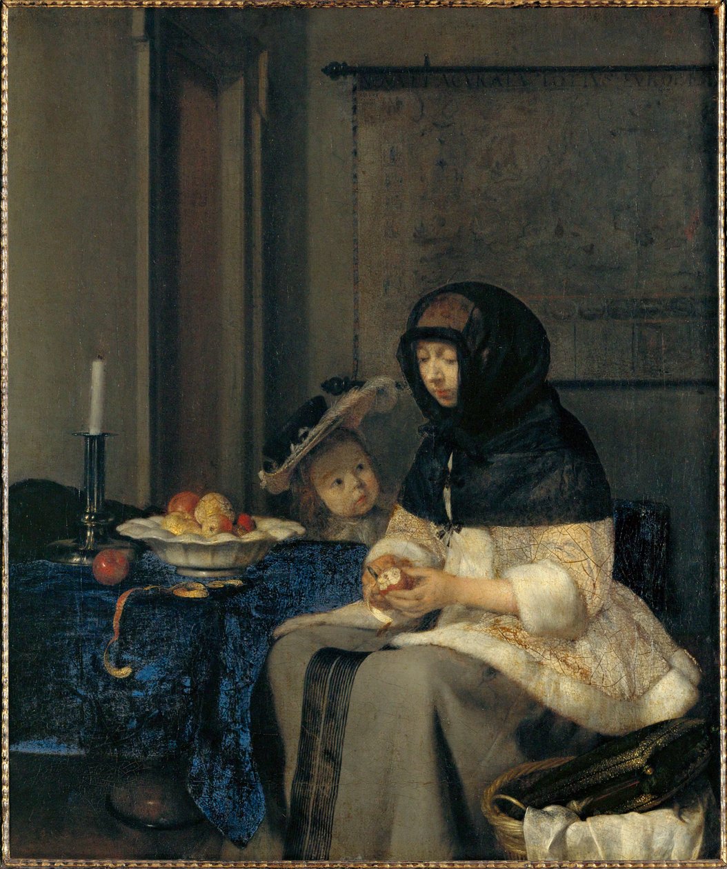 The Apple Peeler by Gerard ter Borch or Terborch