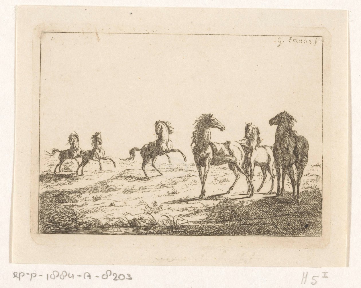 Herd of Wild Horses by Gerardus Emaus de Micault