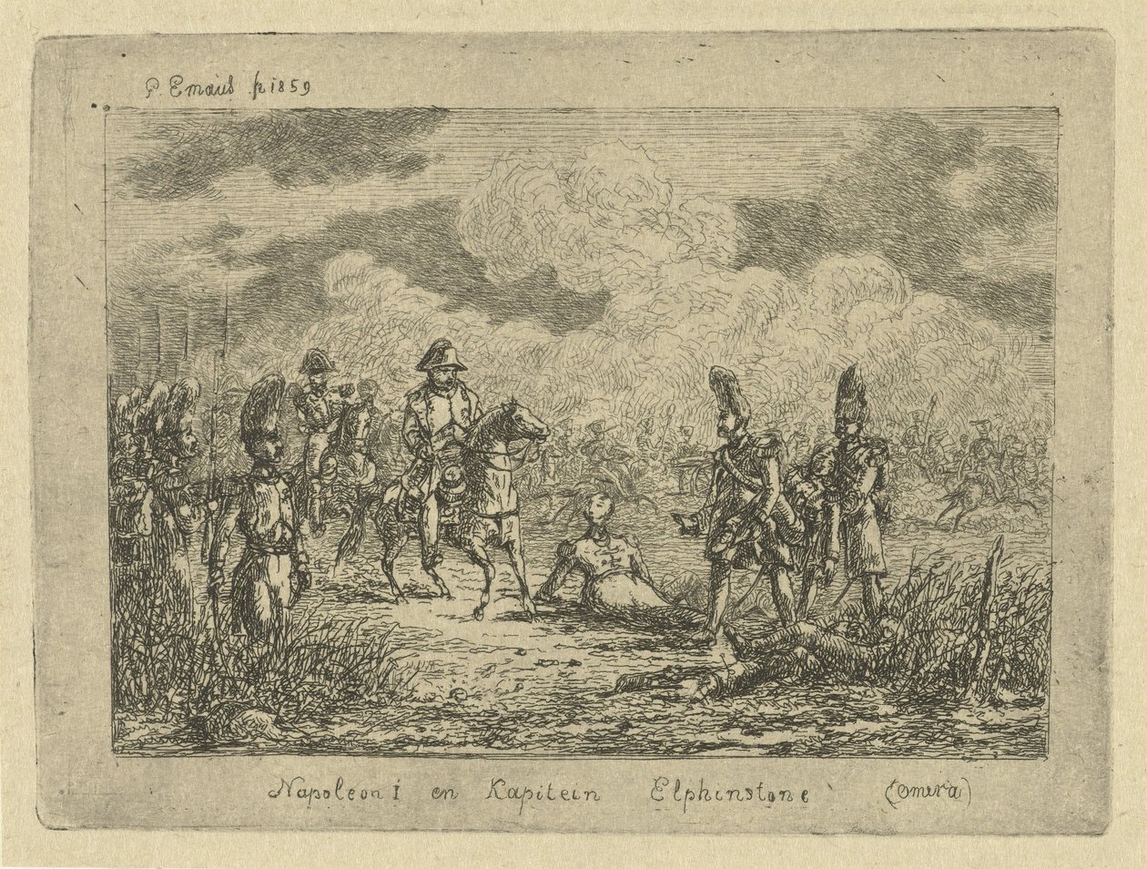 Napoleon by Fallen Soldiers by Gerardus Emaus de Micault