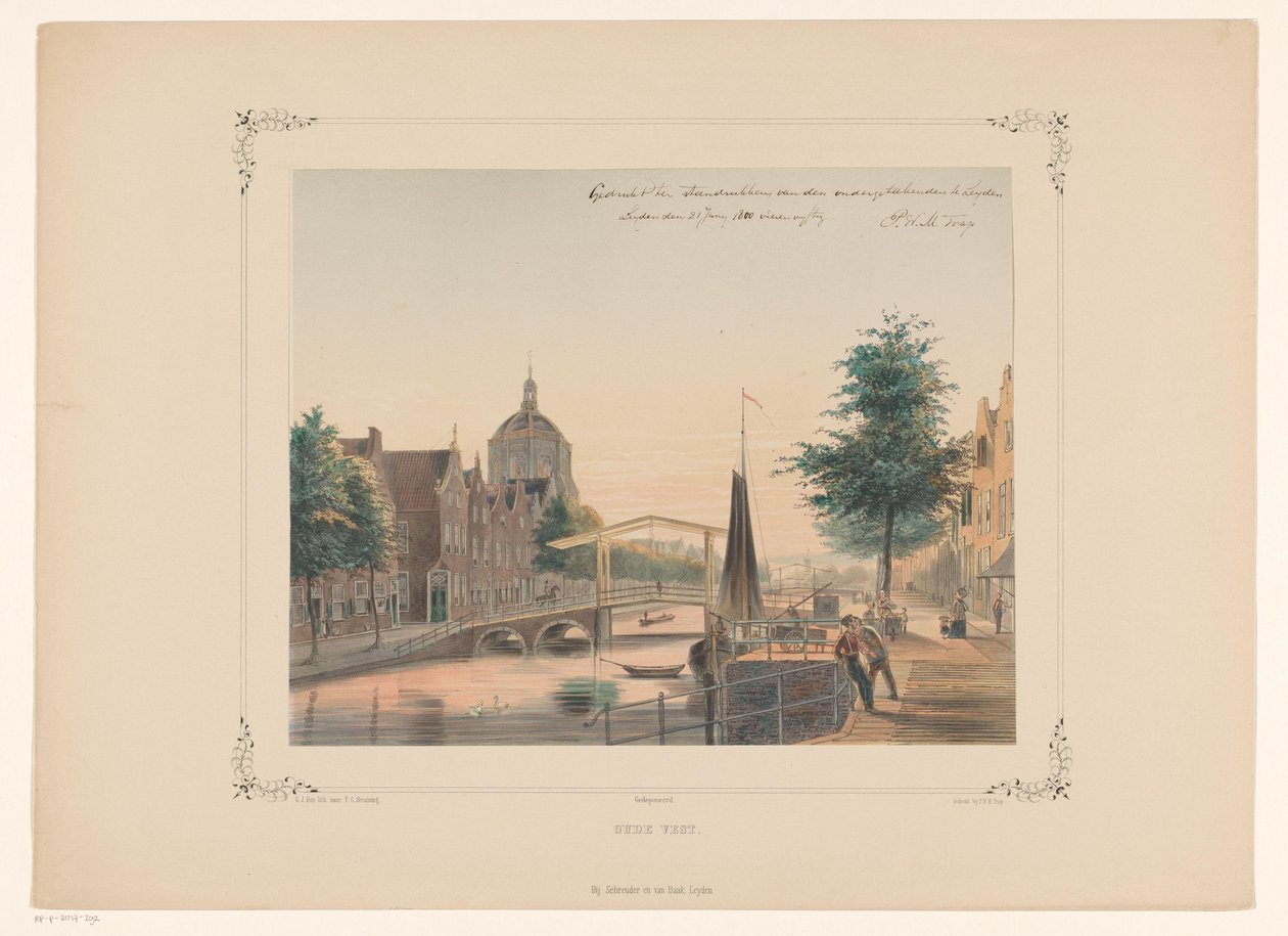 View of the Oude Vest in Leiden Oude Vest by Gerardus Johannes Bos