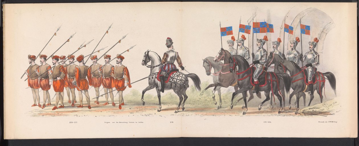 Masquerade of the Leiden Students, 1870 (Plate 18) (Costumed Parade Held by the Members of the Leiden Student Corps on June 7, 1870, to Celebrate the 295th Anniversary of Leiden University) by Gerardus Johannes Bos