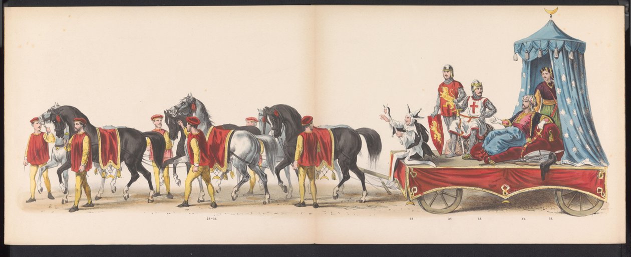 Masquerade of the Leiden Students, 1870 (Plate 3) (Costumed Parade Held by the Members of the Leiden Student Corps on June 7, 1870) by Gerardus Johannes Bos