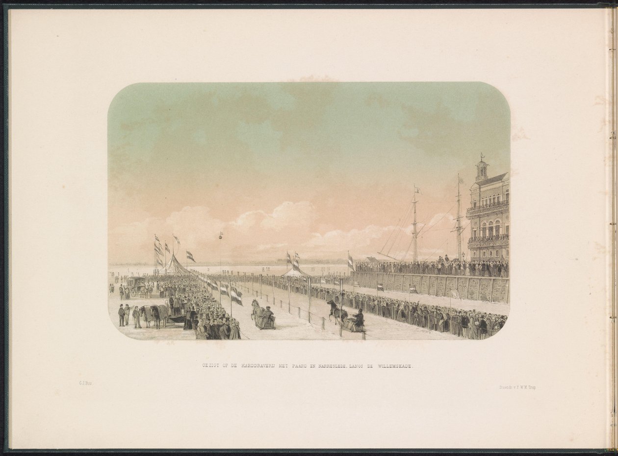 Sleigh Race on the Maas in Rotterdam, 1855 by Gerardus Johannes Bos