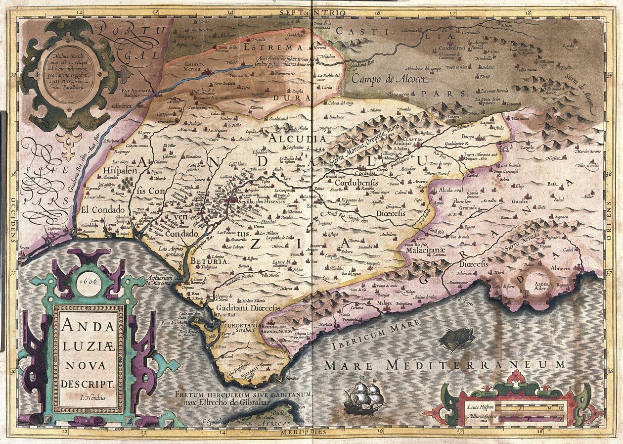Andalusia, Spain (engraving) by Gerardus Mercator