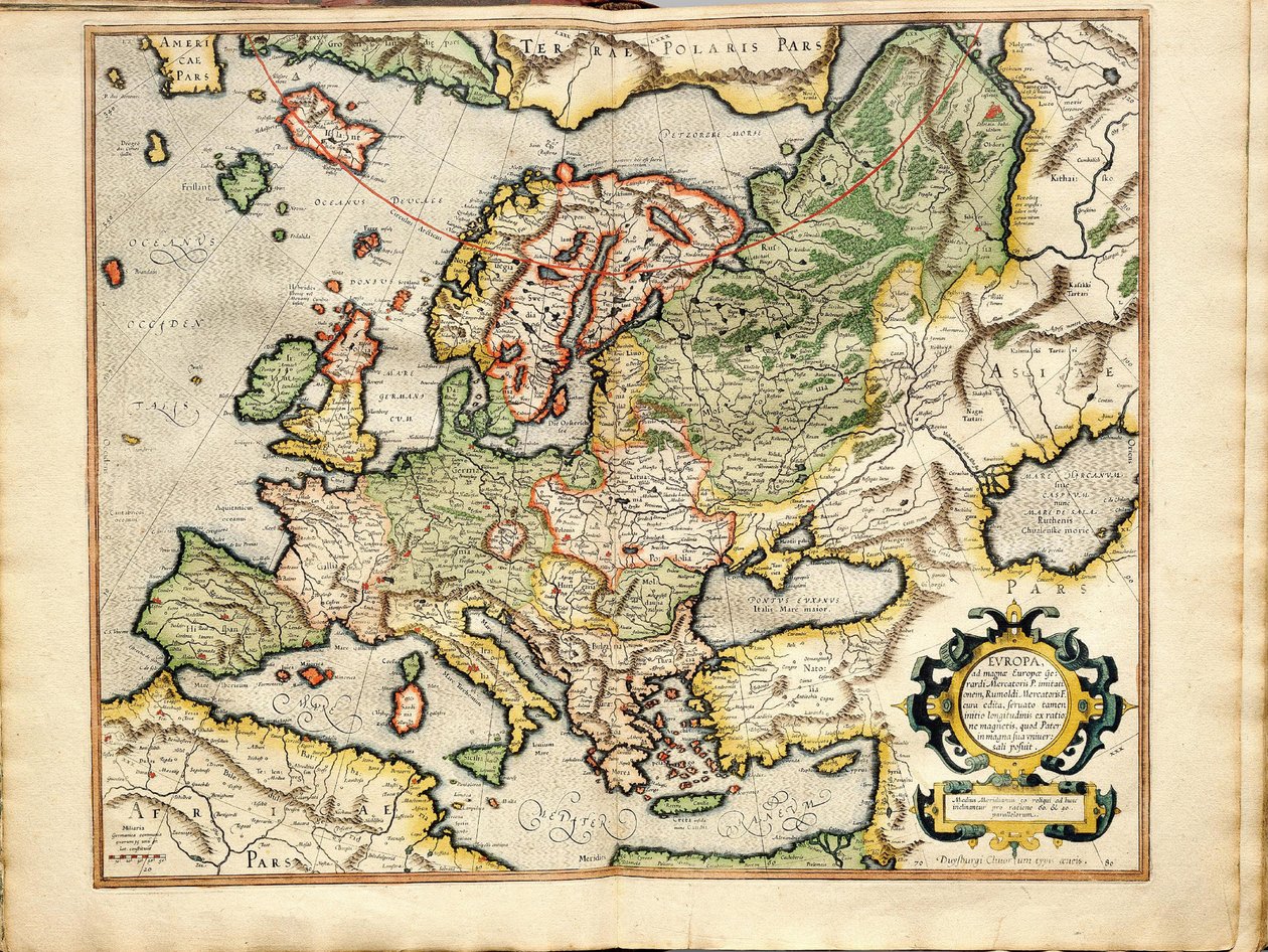 Atlas sive Cosmographicae Meditationes de Fabrica Mundi et Fabricati Fugura Europe: Livonia, Russia by Gerardus Mercator